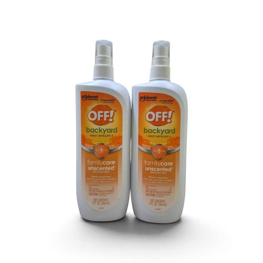 Off! Backyard Insect Repellent 4 Familycare Unscented Aloe Vera 9fl oz -Lot of 2